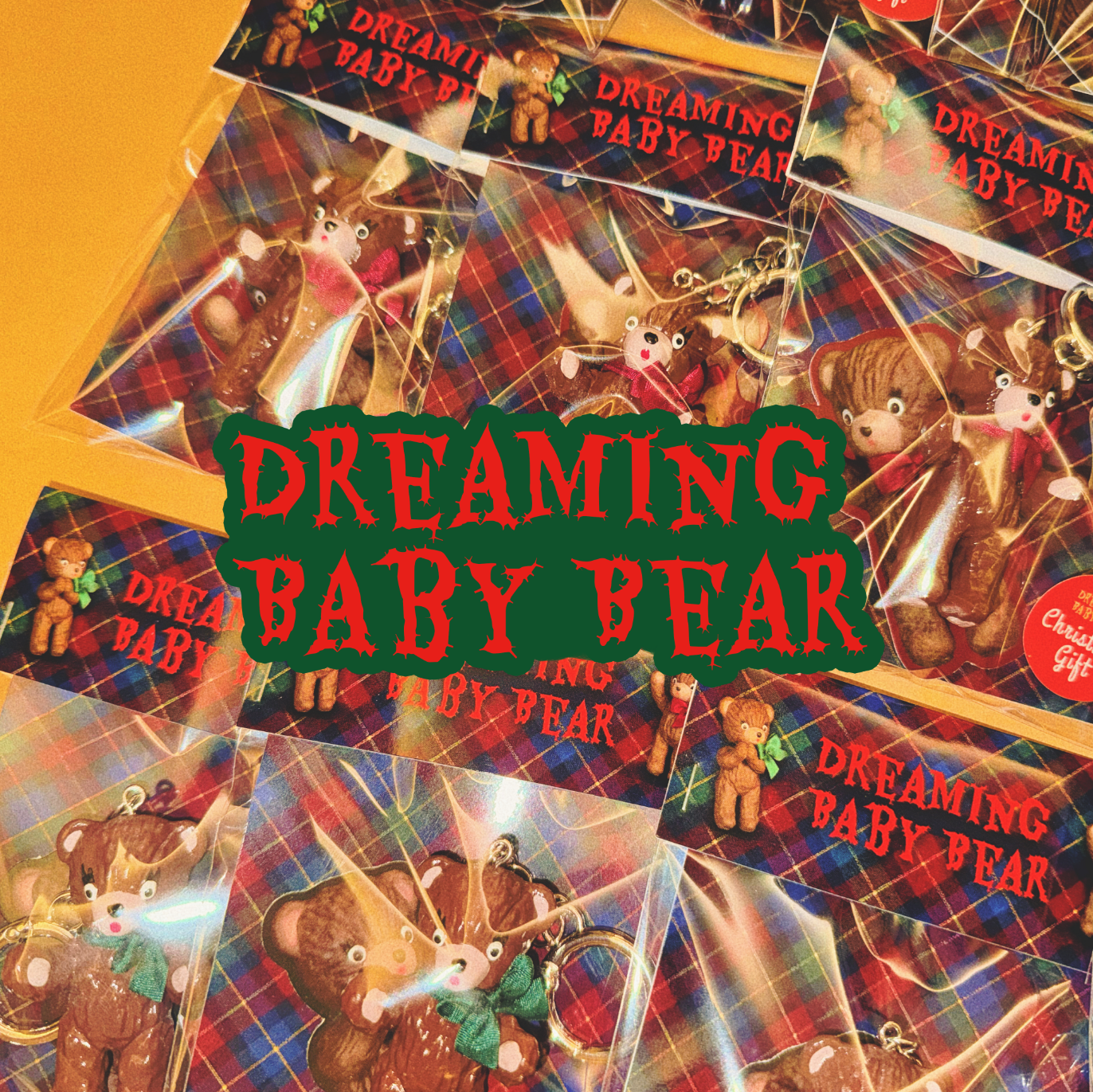 🧸 Handmade Dreaming Baby Bear Keychain 🧸