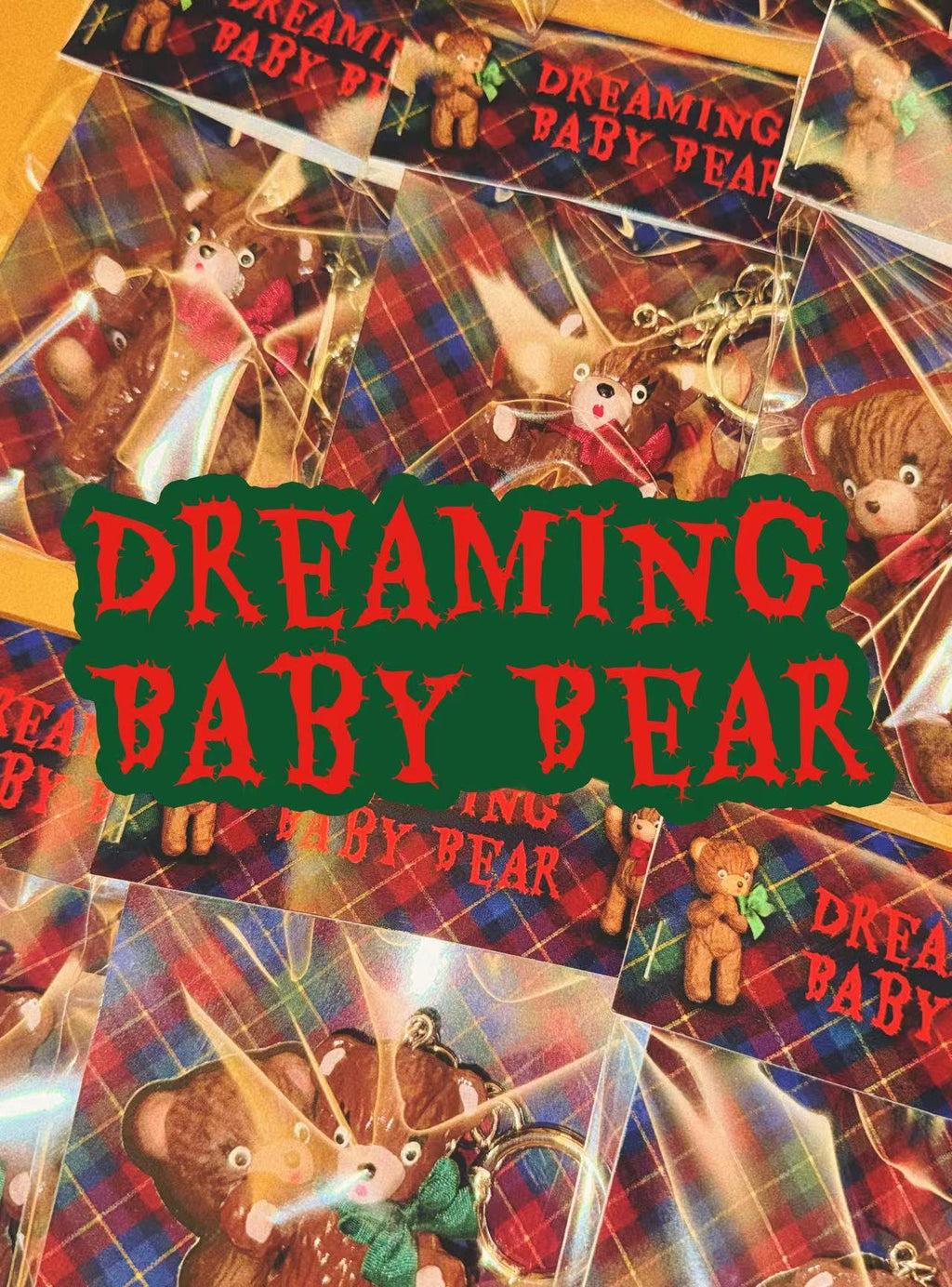 🧸 Handmade Dreaming Baby Bear Keychain 🧸